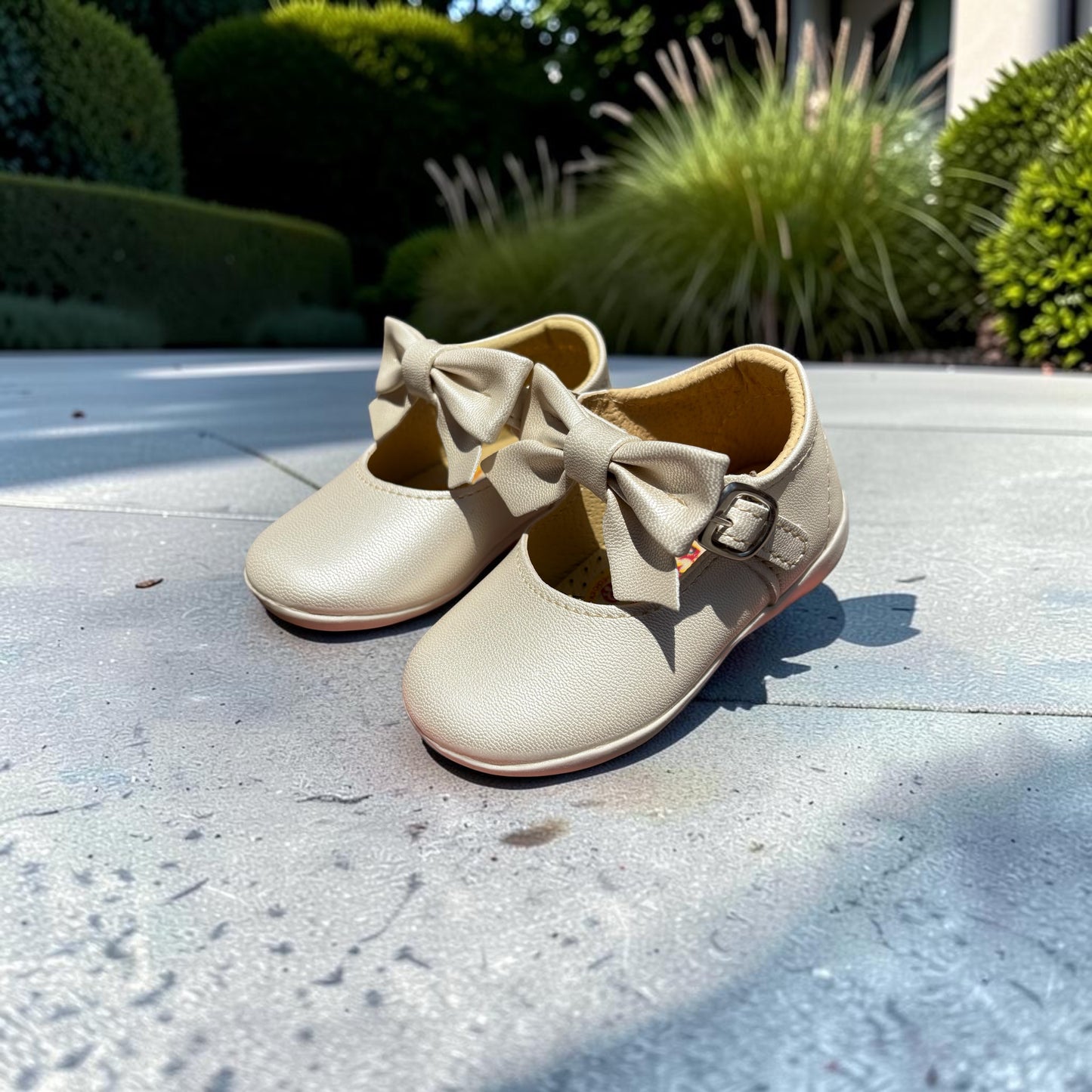 Golden Little Shoes with Charming Bow