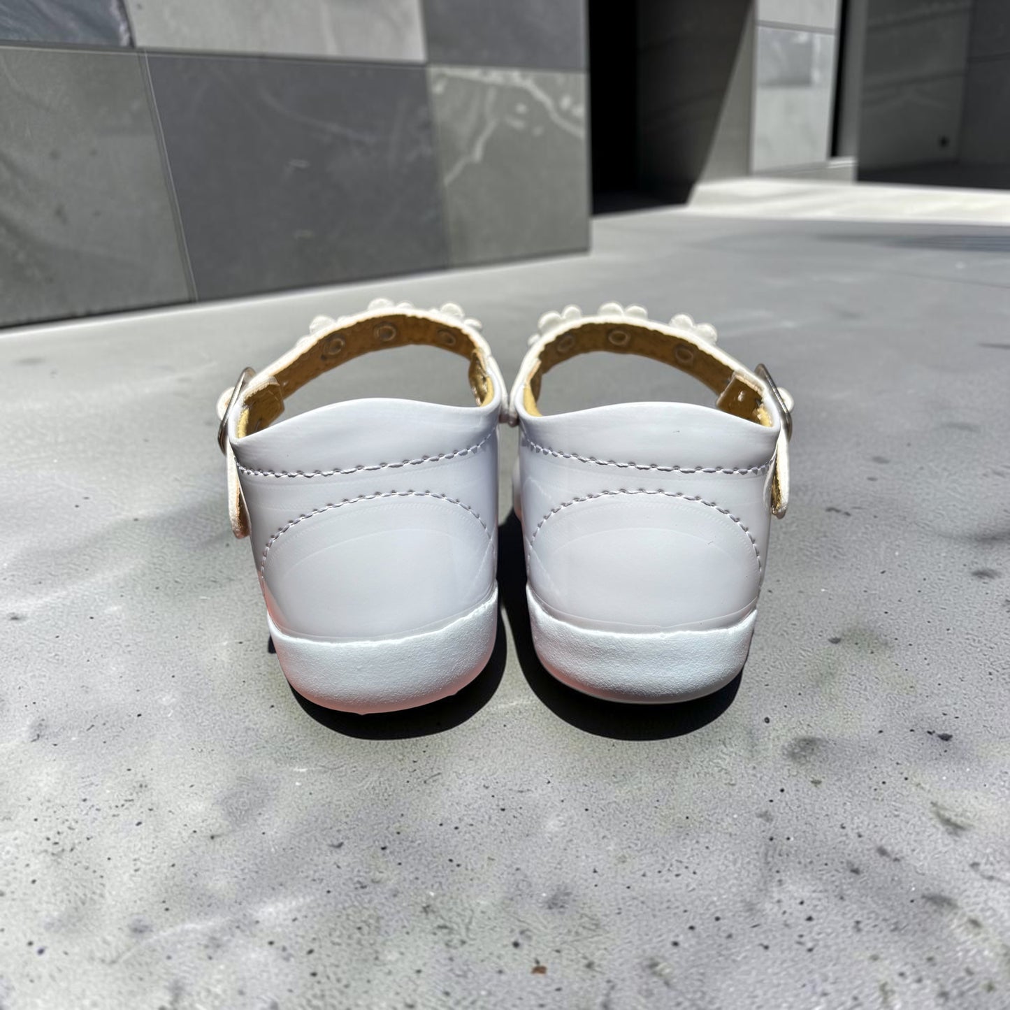 White Shoes with Sweet Flowers