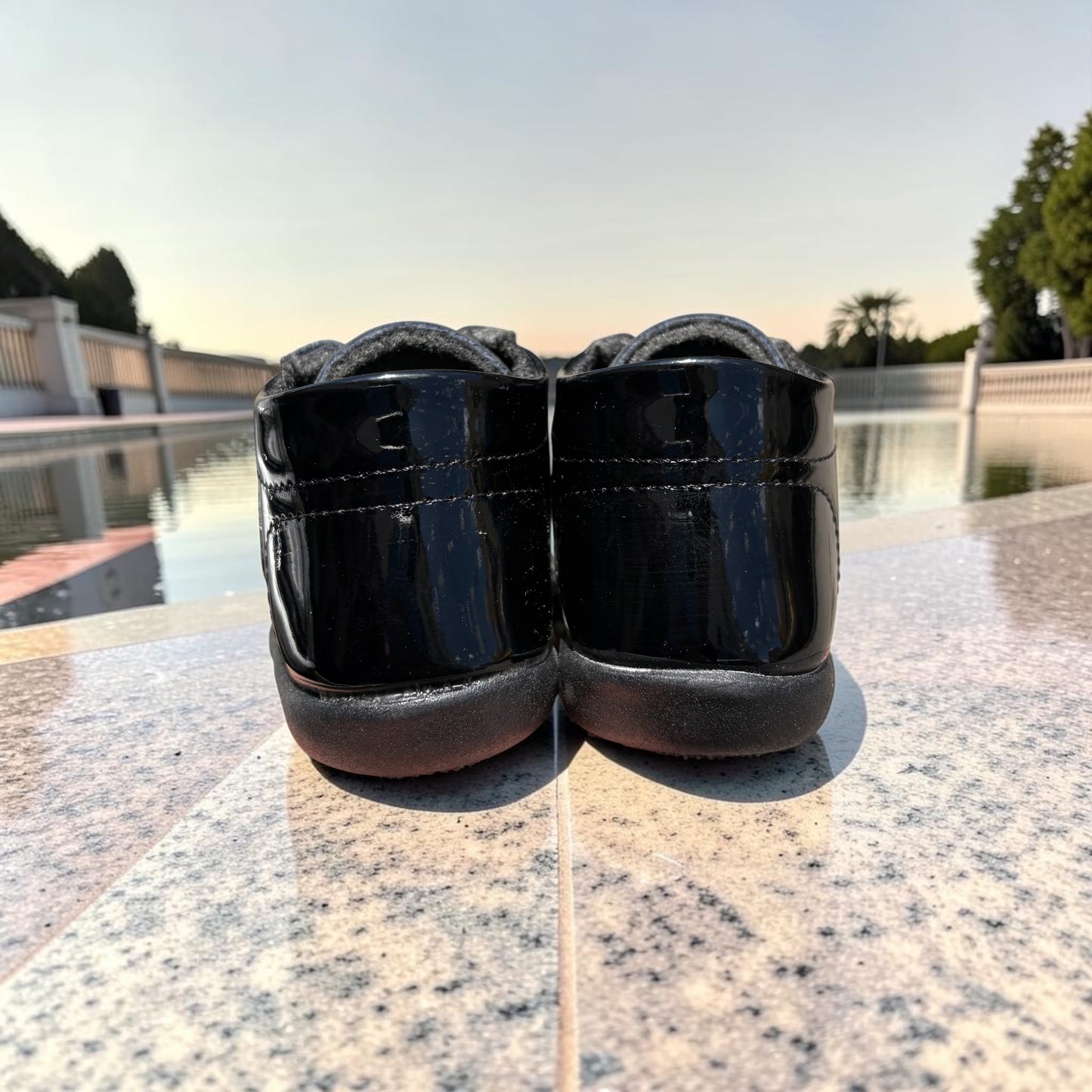 Adventurous Bear Patent Leather Baby Bootie
